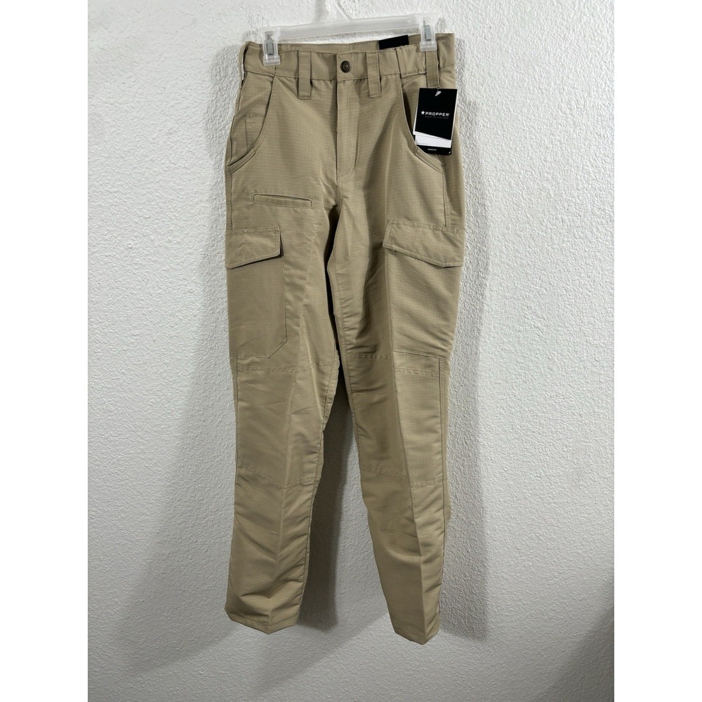 Propper‎ EdgeTec Tactical Pants Mens 28X34 Khaki Ripstop Cargo Slider Waistband